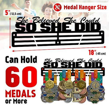 She Believed She Could So She Did — Medal Display Rack - Metallic Art